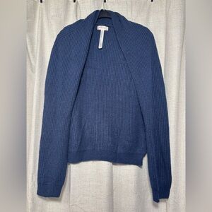 Free People Navy Blue Half Sweater Cardigan